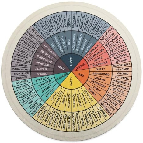 Emotions Feelings Wheel Chart Round Throw Blanket 59 Mental Health Flannel Fleece Counselor Therapy Office Decor Cozy Fluffy Wrap Blanket Fuzzy Home Decor for Couch Bed Sofa Living Room