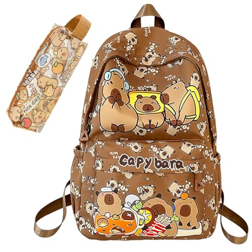 IFHDO Capybara Mochila Infantil con Estuche para Lápices Capybara Mochila Escolar Satchel Bolsa Escolar para la Viajes y Escuela para Niños Niñas