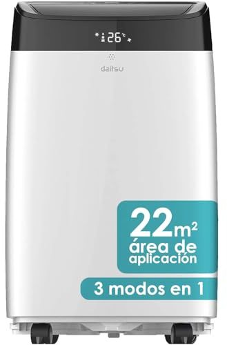 Daitsu Aire Acondicionado Portátil con Deshumidificador Alisios Premium APD 09FX2 | Mando a Distancia | Eficiente y Compacto para el Hogar y Oficina | Estancias hasta 22 m2.