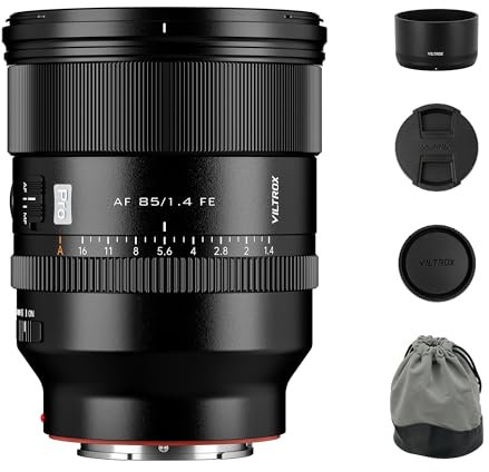 VILTROX AF 85mm f/1.4 Pro FE Lente fotograma Completo para Montura Sony E, 85mm f/1.4 Lente Principal Retrato Enfoque Compatible con Sony a7RIV a9 a7RII a7RIII a7III a7C FX3 ZVE1 A1 a6600 a6700 a6400