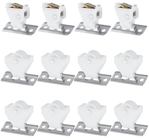 AHANDMAKER Juego de 4 mecanismos de bloqueo de cable, polea tensora de 3 líneas, tipo giratorio, soportes de repuesto para persianas romanas de madera tejida y cubierta de ventana de bambú