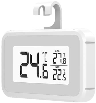 Elitech Fridge Thermometer Digital Refrigerator Thermometer Waterproof Large LCD Display Max/Min Record Measure Range -10℃~50℃ TM-2T