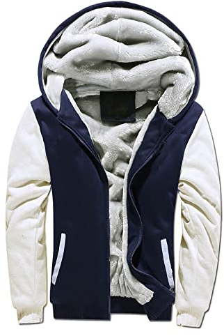 uxxnjfg Maglione Uomo Invernale Trekking Felpa Uomo con Cappuccio Taglie Forti con Zip Autunno Felpe Pullover Pesante Leggera Primaverile Giacca Running da Lavoro Abbigliamento(Blu,S)