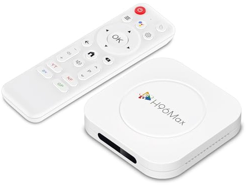 LEFFOT M1 Plus Android 14 TV Box 2025, 2Go RAM + 16Go ROM, 4K Ultra HD Boitier IP-TV pour Streaming, Boitier Android TV avec Commande Vocale, 2.4G & 5G WiFi 6, BT 5.4, Rockchip RK3528 Quad-Core A53