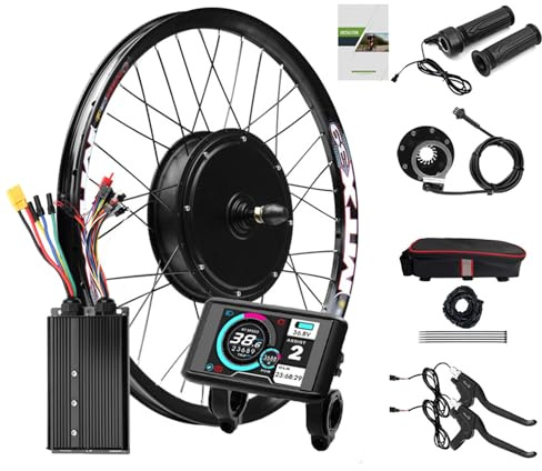 SNHMFUH 72V 3000W Ebike elektrisk cykelsats med UKC1 LCD-skärm, 20 tum/24 tum/26 tum/27,5 tum/28 tum/29 tum/700C MTX39 bakhjul motor, 80A styrenhet, 135 mm mellanrum, 72v_3000w, 28 tum