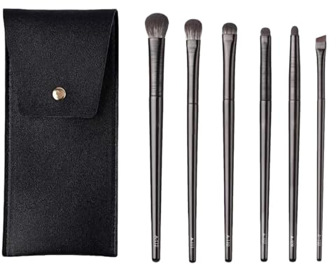 Juego De Pinceles Para Sombras De Ojos,6 Piezas De Fibra Sintética Para Difuminar Y Dar Forma A Las Cejas - Juego De Brochas De Maquillaje,Para Viaje Gym Bodas Y Regalo Para Mujeres Y