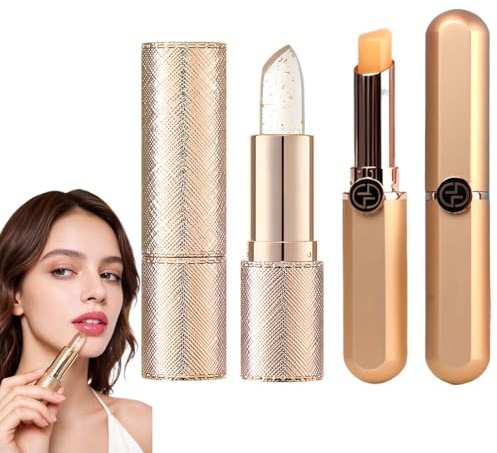Balsamo per le labbra con foglia d'oro e balsamo per le labbra con protezione solare, Cura delle labbra, burrocacao idratante, Color Changing Lipstick, PH Temperature Lip Balm