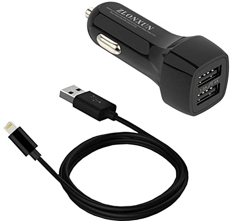 ZLONXUN Caricabatterie Auto compatibile con iPhone 13 12 11 Pro XR XS MAX SE 8 7 6 6S Plus