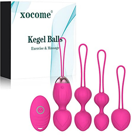 Beckenboden Kugeln Trainingskugeln für Frauen Ben Wa Balls Beckenbodenübungen und Straffung für Anfänger & Fortgeschrittene Kegel-Übungsgewichte (Pink)