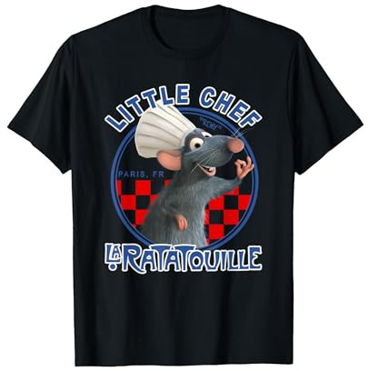 Disney Pixar Ratatouille Remy Little Chef T-Shirt, Homme, Noir, XL