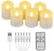 FREEPOWER 6 Candele LED Ricaricabili con Timer Telecomando Fiamma Tremolante, Luce Bianca Calda, Lumini LED Elettriche, Dimmerabili, con Cavo USB, Decorazione per Natale Halloween, 4 x 4.5cm