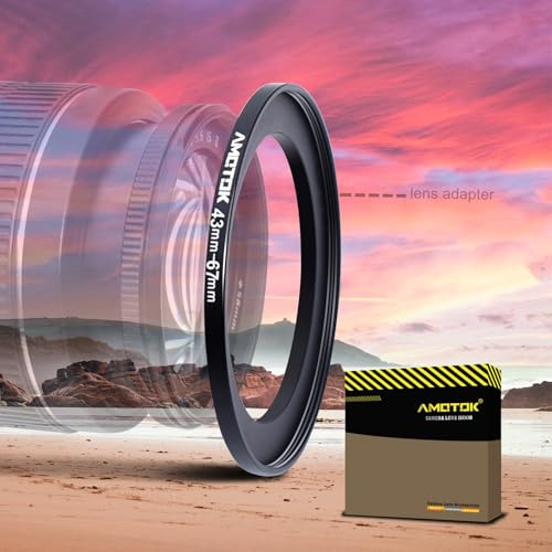 43 mm till 67 mm linsadapter/43 mm objektiv till 67 mm kamerafilter ringkompatibla alla 43 mm kameralinser till 67 mm UV CPL ND-filtertillbehör och 67 mm linshuvud