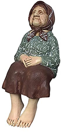 Gammal morfar och mormormor, dekoration, miniatyrdekoration, harts, äldre par, figurer, trädgårdsfigurer, mormor, morfar, statyfigurer, bröllopspresenter för heminredning, mormor och morfarfigurer