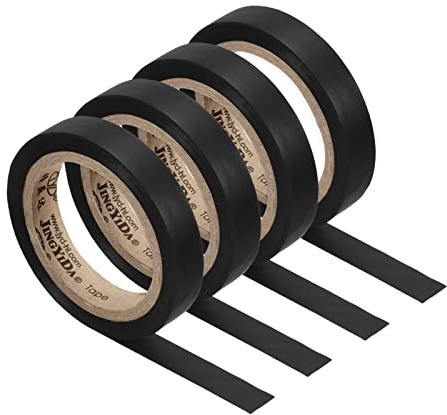 PATIKIL 26Ft Grip Finishing Tape, 4 Pack PVC Racquet Finishing Tapes Racket Accessories Sticky Seal for Tennis Badminton, Black