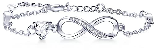 Tusuzik Regalo Dia De La Madre Regalos Mama, Pulsera para las Mujeres de Plata Esterlina 925 Infinity Pulseras Joyería Regalos para Mujeres Esposa