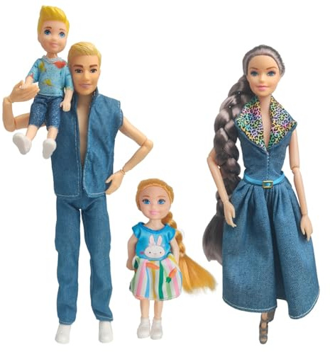 Interactive Family Toy Fun Action Figures Set, Imaginative Family Doll Play