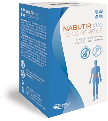 Vimpharma Integratore Butirrato di Sodio per la Salute del tuo Intestino NABUTIR Alta Efficacia e Concentrazione 40 cpr Made in Italy
