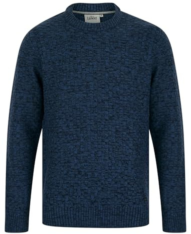 Tokyo Laundry Brendean - Maglione da uomo a girocollo, lavorato a maglia grossa, Denim Twist, S