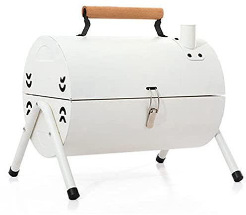 Barbecue au Charbon de Bois, Barbecue Extérieur Robuste pour Pique-nique dans les Jardins (WHITE)