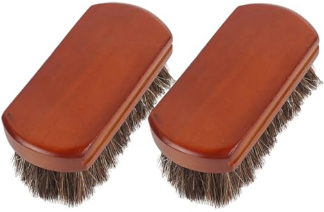 Garneck 2 pièces Brosse à Chaussures Cheveux de Cheval Lot de Outil de Nettoyage Pratique pour Bottes et Chaussures avec Poignée Brosse à Cirer pour