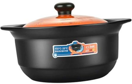 SMASOLO Cazuela De Cerámica Para Cocinar 1.8l Para 1-2 Personas, Olla Para Estofado Doméstica, Material Cerámico, Apta Para Cocina De Gas, Olla Multifuncional Para Sopa y Guisados Caseros