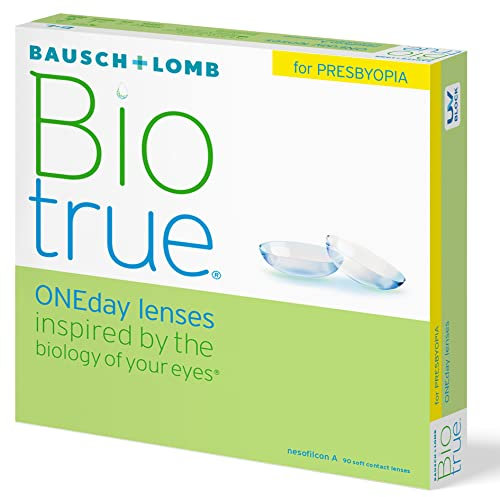 Bausch + Lomb Biotrue ONEday for Presbyopia Tageslinsen, Gleitsicht-Kontaktlinsen, weich, 90 Stück BC 8.6 mm / DIA 14.2 / -0.5 Dioptrien / ADD Low