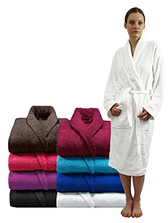 Zuper Duper Towel Bathrobe And Shawl Dressing Gown 100% Egyptian Luxury Cotton – Terry Spa Robe Women Men For Holiday Shower & Hotel (L-XL, White)