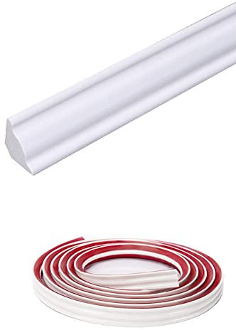 3 Meters PVC Quadrant Trim,Flexible Laminate Beading Self Adhesive Plastic Wall Corner Edging Strip for Worktop Ceiling Floor,Caulk Moulding Skirting Board Trim (19mm*10mm)