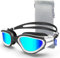 OMID Swim Goggles, P2 Polarized 【Patent & Upgrade】 Anti-Fog Anti-UV No Leakage Swimming Goggles for Adult Men Women Youth (A2-Polarized-BlackWhite-Gold)