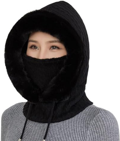 Cálida Felpa Ciclismo Capucha Polar A Prueba de Viento Máscara de Esquí para Ciclismo Motocicleta Bufanda Señoras Bufanda con Capucha Máscara de Esquí Invierno Snowboard Casco Mujeres Rosa, a, Talla