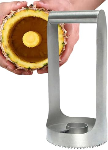 Rostfritt stål ananas skärare – ananas kärnborttagare | snabbt ananas skärningsverktyg med skarpt blad, fruktkärnare och skärare för kök, restaurang, hotell, lägenhet, sovsal, vandrarhem
