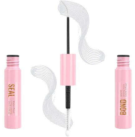 Parriparri Clear Eyelash Glue 2 in 1 Bond and Seal for Cluster and Individual Lashes - Waterproof Strip Lash Bond With Strong Hold
