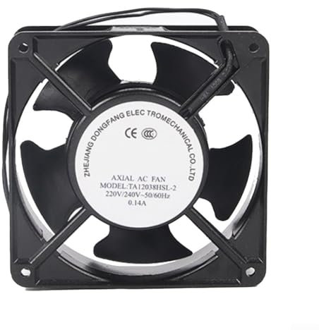Eawfgtuw Ventilateur axial haute température pour cassette de cheminée, 120 x 120 x 38 mm, ventilateur thermique à lame en métal silencieux, flux d'air efficace, poêle à bois, chaudière, turbine à