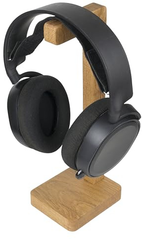 ABK Design Headphone Stand Wood, Solid Oak Headset Holder, Universal Gaming Headset Stand, Premium Wooden Headphone Holder for All Headphones