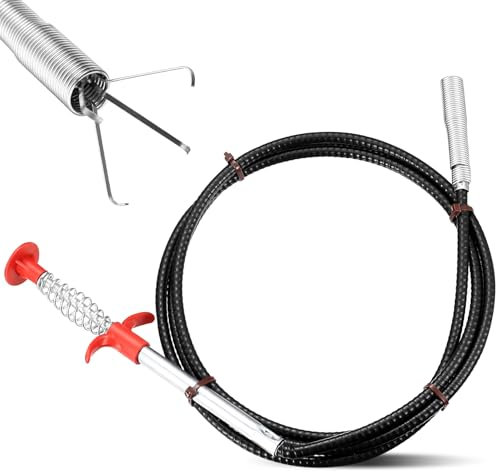 Furet Deboucheur Canalisation Professionnel, 200 cm Pince à Griffes, Pince à Spirale de Nettoyage de Tuyau, Pinces à Griffes Flexibles Télescopique, Deboucheur WC pour évier de Cuisine Salle de Bain