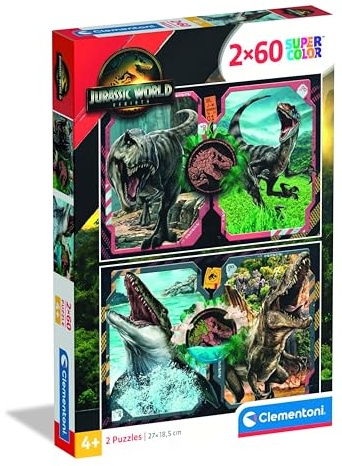 Clementoni - Puzzle per Bambini 60 Pezzi Supercolor, 4+ Anni, Illustrazione di Jurassic World: Rebirth, Idea Regalo, Made in Italy, 27x18,5 cm, 24830