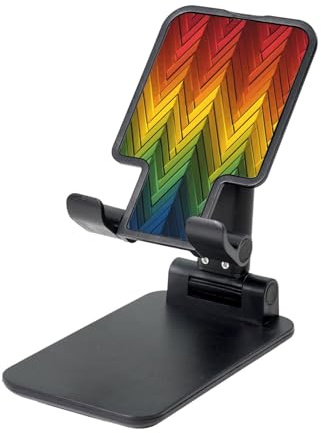 Rectangular Color Blocking Chart Phone Stand, Adjustable Desk Phone Holder for iPhone, Cell Phones & Tablets, Portable,Foldable Design