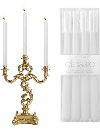 Velas largas de 25 cm de largo tiempo de combustión, 4 unidades, decoración de mesa para Acción de Gracias, Navidad, Halloween, iglesia, fiesta de boda