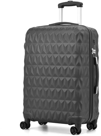 RMW Suitcase Large Hard Shell | Trolley Suitcases | 3 Digit Combination Lock| 4 Dual Spinner Wheels | Lightweight | Hold Check in Luggage | Aluminum Telescopic Handle (Dark Grey, Large 28)