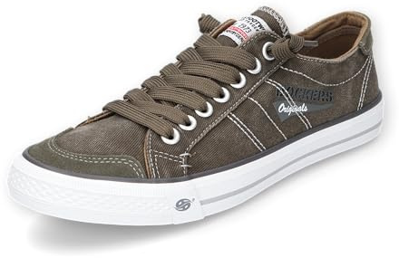Dockers by Gerli Baskets Délavées en Toiles - Kaki Homme Baskets Kaki EU43 Textile, Cuir