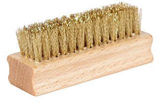 Kaps Quality Brass Shoe Brush, Handy and Portable, Wooden Handle, Durable Brass Bristle, Made in Europe