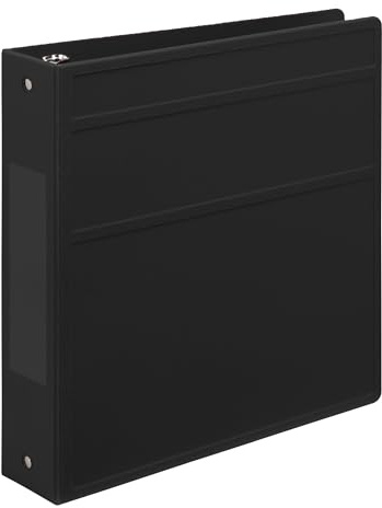 Carstens 2-Inch Heavy Duty 3-Ring Binder - Side Opening, Black, Durable Plastic, Precision No-Gap Rings, Waterproof Covers, No Pockets, Holds 300 Letter-Sized Sheets, BPA-Free, Made in USA (5829-3R)