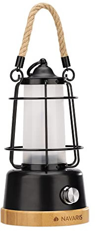 Navaris LED-Laterne aufladbar - Oudoor & Indoor Lampe mit Akku - tragbare Tischlampe kabellos dimmbar - Campinglampe mit Farbtemperaturwechsel