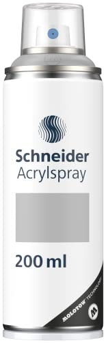 Schneider Paint-It 030 Supreme DIY Acryllack (hochdeckende Sprühfarbe, UV-beständig, 200 ml, Acrylspray für fast alle Untergründe) silver matt