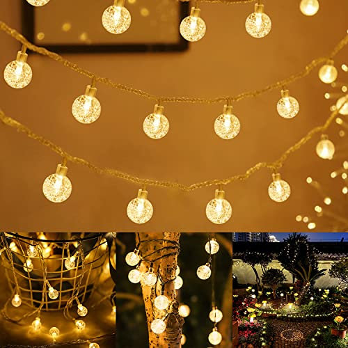 ACXIN LED Lichterkette Außen Strom 20M Kugel Lichterkette 160LED Warmweiß mit Stecker IP44 Wasserdicht Lichterkette Innen/Aussen Ideal für Weihnachten Hochzeit Party Garten Halloween kinderzimmer