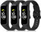 Vancle 3 Stück Armband für Samsung Galaxy Fit 2 Armband für Damen Herren, Weiches TPU Silikon Uhrenarmband Wasserdichtes Sport Ersatzarmband für Samsung Galaxy Fit2, Schwarz/Schwarz/Schwarz