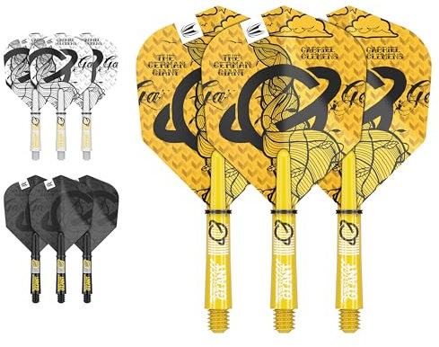 Target Darts Gabriel Clemens Ink Design No.6 Dartflüge & Kurz (34mm) Schäfte Vorbauten - 3er Pack