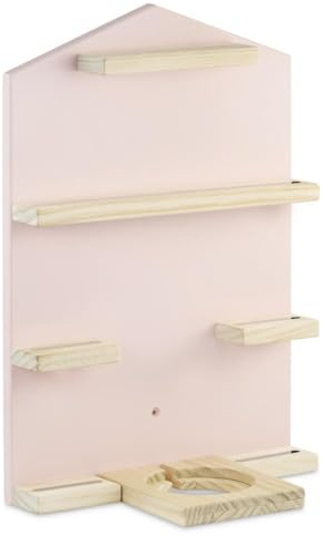 Hama Regal für Hörspielbox Haus für 32 Hörspielfiguren (Wandregal, magnetische Aufbewahrung, Zubehör für Toniebox, Kinderzimmer, Tonieboxregal Jungen und Mädchen, Tonie-Figuren) rosa