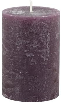 Chic antique macon rustik blockljus ljus antika altarljus 100 % paraffin lång brinntid, H10/D7 cm plommon