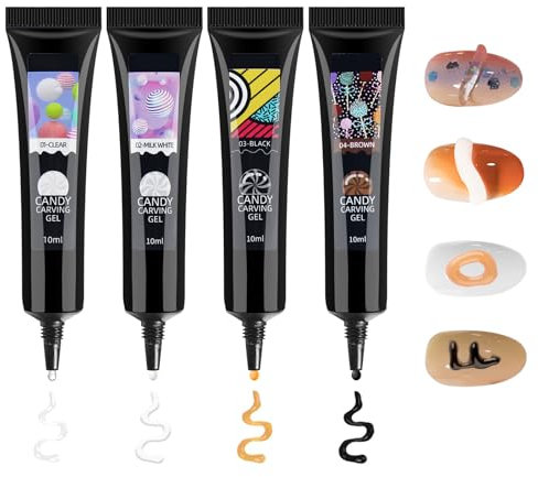 KUIRUNRX 4 Pezzi Colla Gel Unghie, Gel Unghie Ricostruzione, Acrygel Passione Unghie per unghie in gel, aspetto naturale e duraturo per principianti e professionisti(10ML）